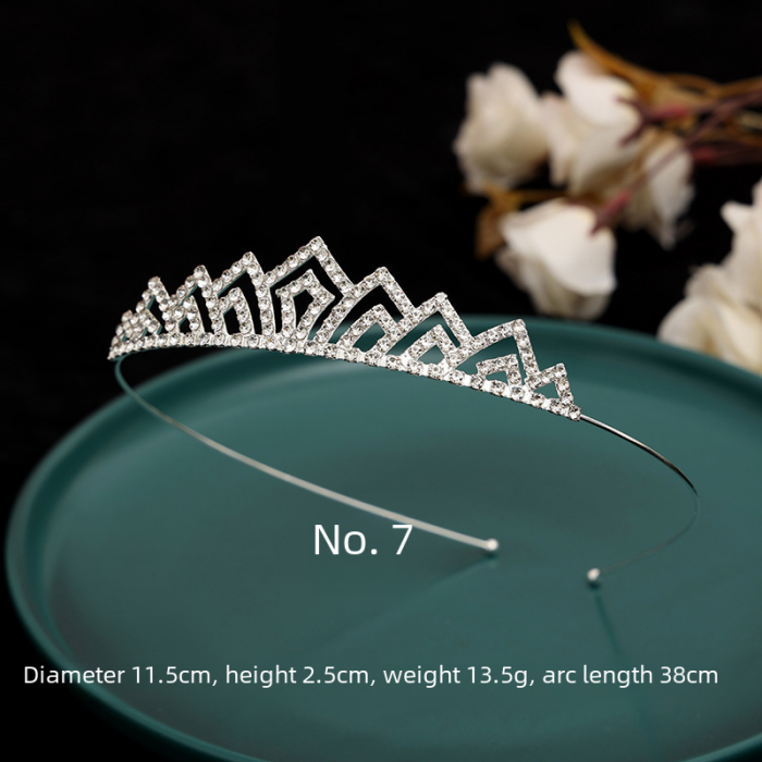 Діадема (тіара) корона A-35 колір срібро (silver), матеріал метал 164040 tiara