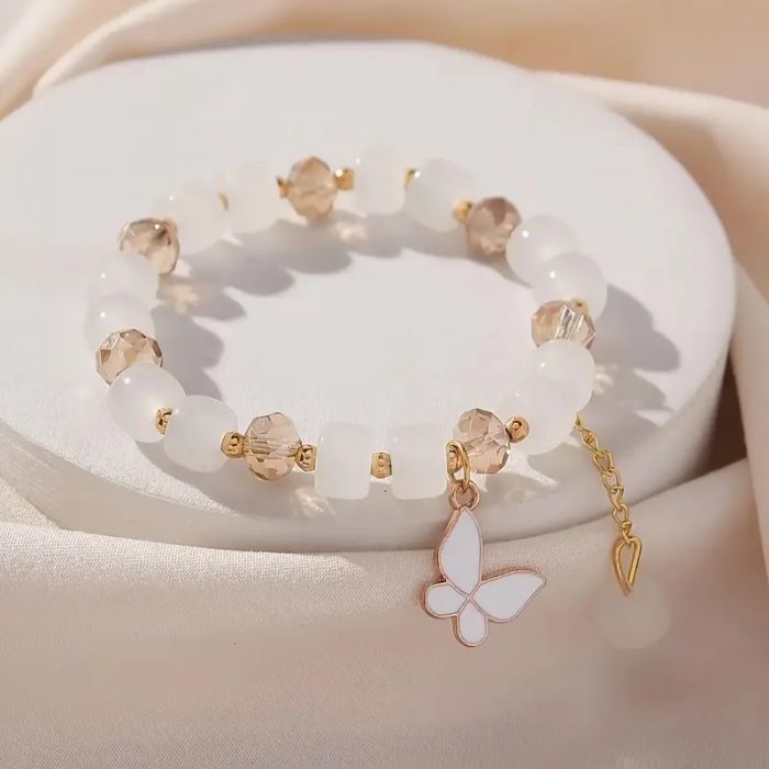 Елегантний браслет з намистинами та прикрасою метелик (аксесуари для дівчат) 1055869415