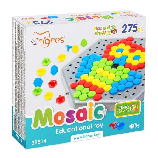 Дитяча іграшка мозаїка метелик 275 елементів в коробці, Tigres, арт. 39814