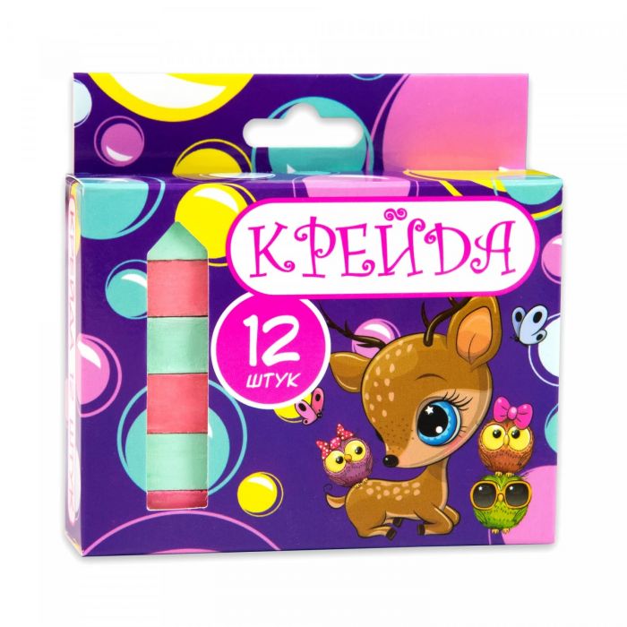 Крейда кольорова квадрат шкільний 12 штук 50114