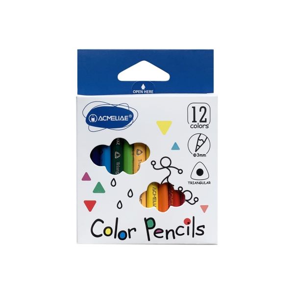 Набір олівців 12 кольорів Acmeliae 3,0 мм, трикутний корпус 9602-12