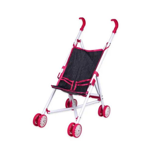 Дитяча іграшка візок коляска для ляльки пупса 910-8 металева тростинка 8 коліс у пакеті