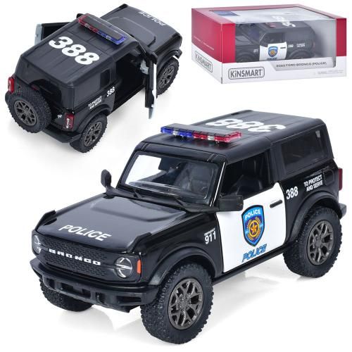Дитяча іграшка машинка поліція FORD BRONCO POLICE 2022 KT5438WP Kinsmart