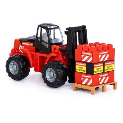 Дитяча іграшка трактор автокар + конструктор 15 елементів 56856 MAMMOET у коробці