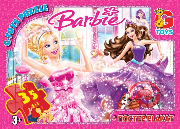 Пазли ТМ "G-Toys" із серії "Barbie", 35 елементів арт.BA001