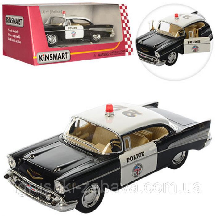 Дитяча іграшка поліцейський автомобіль 1957 Chevrolet Bel Air (Police) KT 5323 WP метало - пластиковий корпус, відчиняються двері