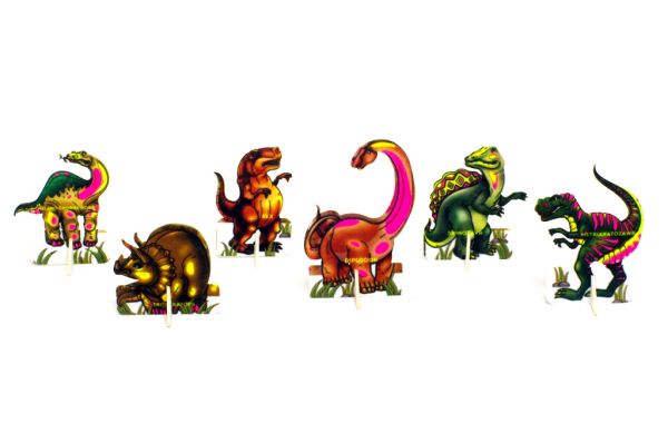 Дитяча іграшка фетрові сувенірні фігурки динозаври що світяться на підставці 5-7 см 0113 кх