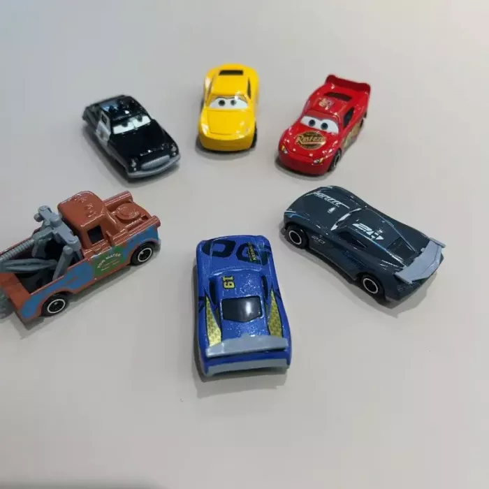 Дитяча іграшка машинка гонка 7 см, набір 6 шт (герой мультфільм тачки) 0176 метало - пластиковий корпус, ціна за набір
