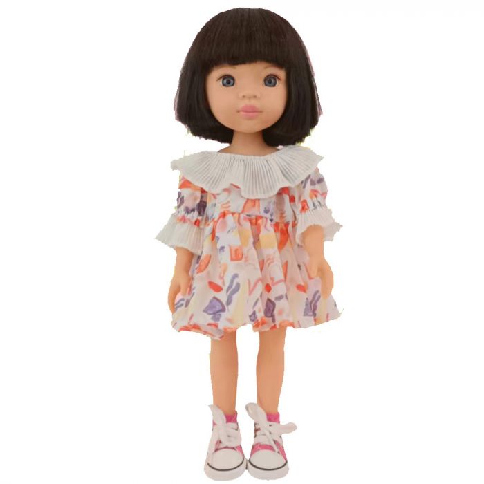 Дитяча іграшка лялька пупс в сукні і кедах, розмір 33см LS1301-12 LS