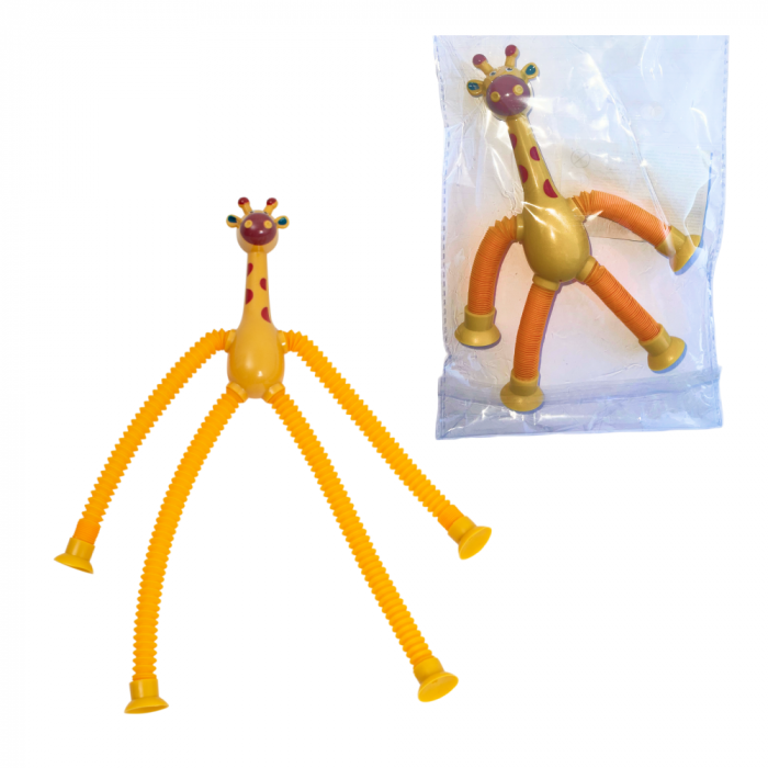 Дитяча іграшка тягнучка антистрес жирафик коричневий колір 104-DCL MAYA TOYS