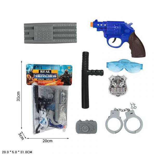Дитяча іграшка набір поліцейського (пістолет, наручники, значок) 88P-96,3974, в пакеті 20*5*31см