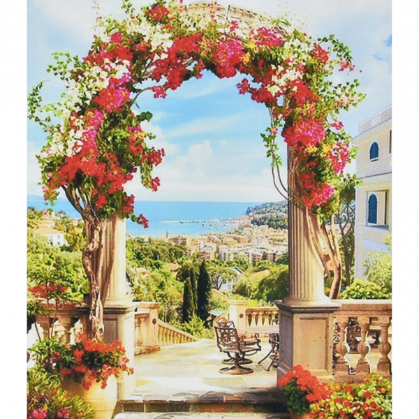 Набір для творчості алмазна картина Арка із квітів Strateg розміром 30х40 см (HEG88129)