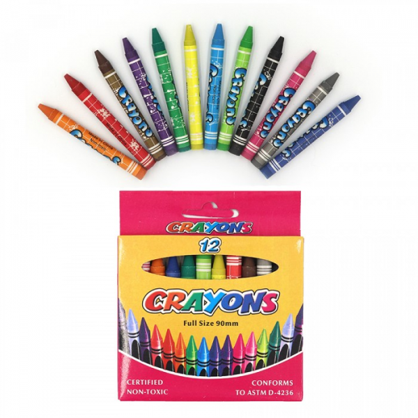 Олівці воскові Crayons кольорові набір 12 кольорів 8496-12 (крейда)