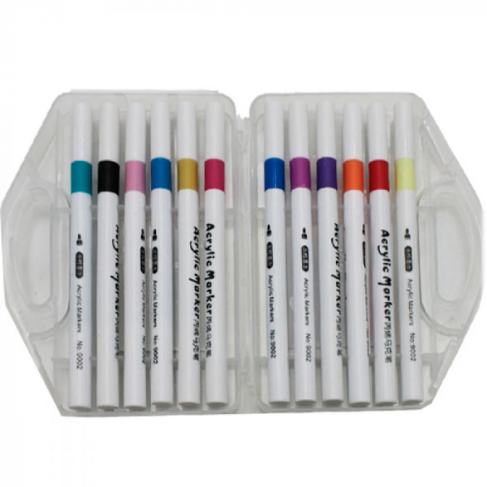 Маркери акрилові набір 12 кольорів Yuze 9002 -12YZ (4528)