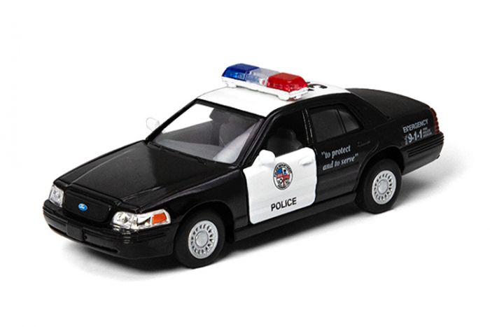Дитяча іграшка поліцейський автомобіль Ford Crown Victoria Police (Police) KT 5327 W метало - пластиковий корпус, відчиняються двері