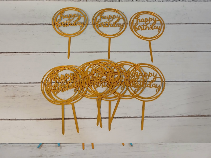 Акриловий топер для торта (4007) з днем народження