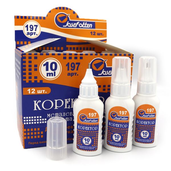 Коректор канцелярський 10 ml (2в1 пензлик та ручка) Josef Otten 197