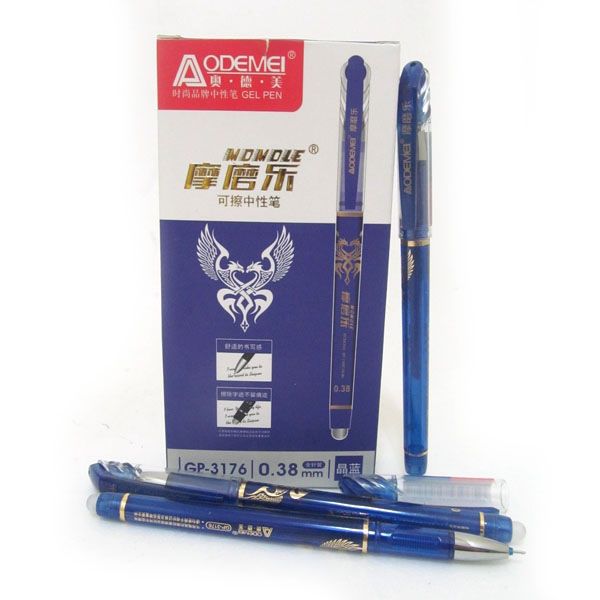 Ручка для письма синя (з пастою що стирається) гелева, накінечник 0,38 мм, GP-3176-BL серія пиши - стирай
