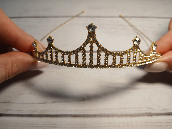 Діадема (тіара) корона колір золото (gold), матеріал метал (4682), відео в описі 