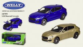 Дитяча іграшка машинка металева, 1:24,  MASERATI LEVANTE, відкриваються двері, капот, 24078 WELLY