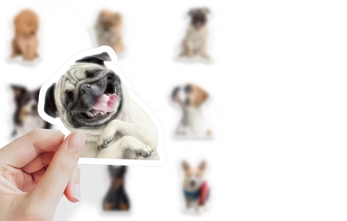 Дитяча іграшка наліпки веселі песики набір 100 шт (3999) ціна за набір