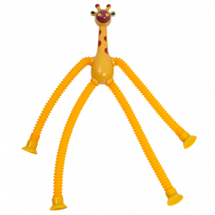 Дитяча іграшка тягнучка антистрес жирафик коричневий колір 104-DCL MAYA TOYS