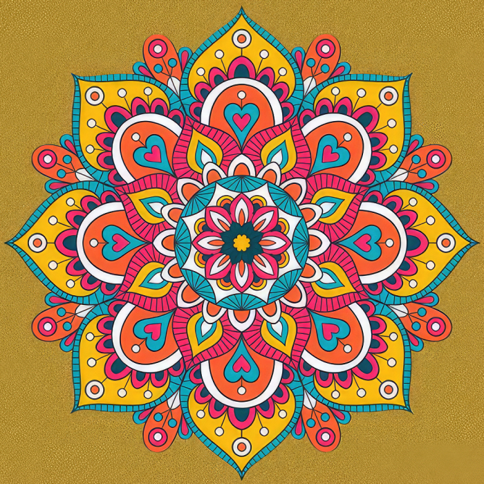 Живопис розпис картина за номерами -антистрес Strateg Мандала каракал розміром 30х30 см  (JCEE36817)