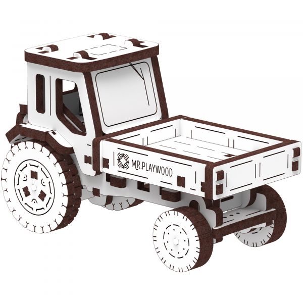 Конструктор механічний дерев'яний 3D трактор самоскид 10810 MR.PLAYWOOD