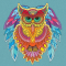 Живопис розпис картина за номерами-антистрес Strateg Сова розміром 30х30 см  (JCEE36812)
