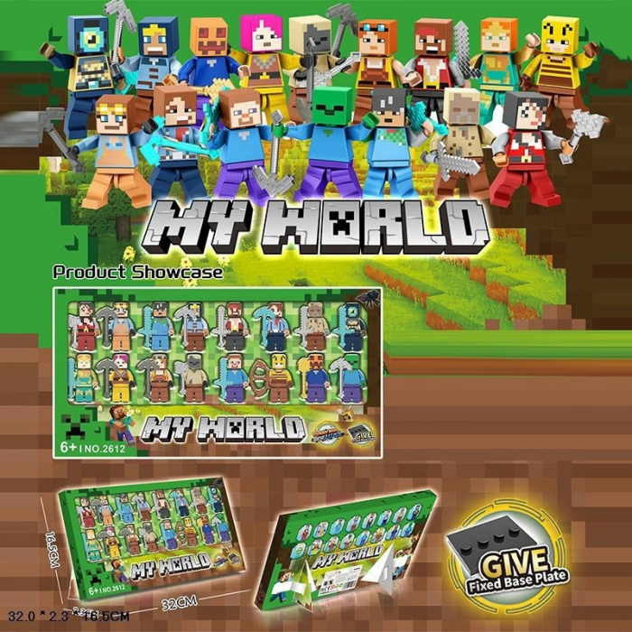 Дитяча іграшка фігурка герой гри Майнкрафт Minecraft, набір 16 шт (2612) в коробці 32х2,3х16,5см