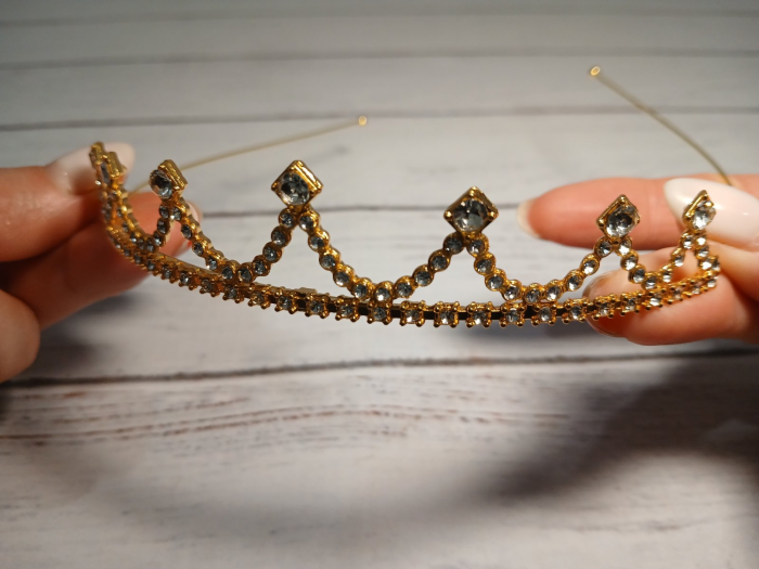 Діадема (тіара) корона колір золото (gold), матеріал метал (4681), відео в описі 