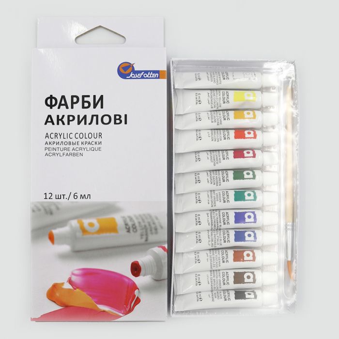 Фарби акрилові 12 кольорів по 6мл J.Otten Basics PA31.12006.A(EA1206M)