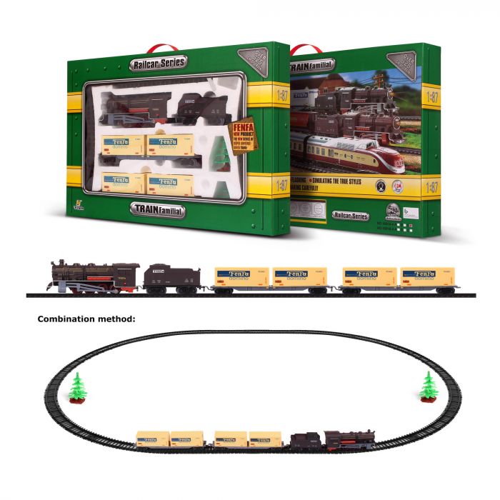 Дитяча іграшка залізна дорога (залізниця), FENFA 1601А-4АВС, маштаб 1:87, світло та звук (три види)