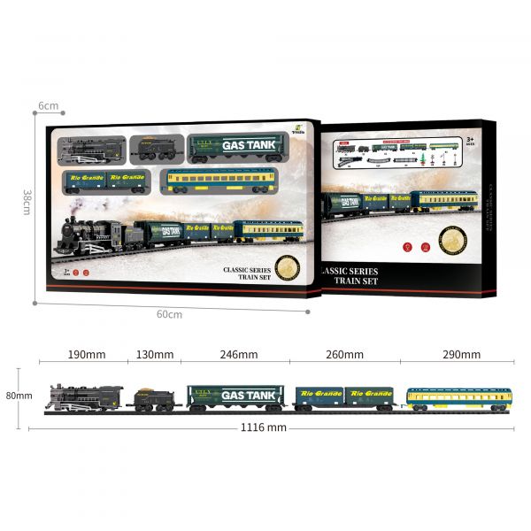 Дитяча іграшка залізна дорога (залізниця) 500 см, FENFA 1601C, маштаб 1:87, світло та звук