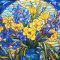 Набір для творчості алмазна вишивка картина мозаїка вітражні квіти Strateg розміром 30х30 см DEEX16280