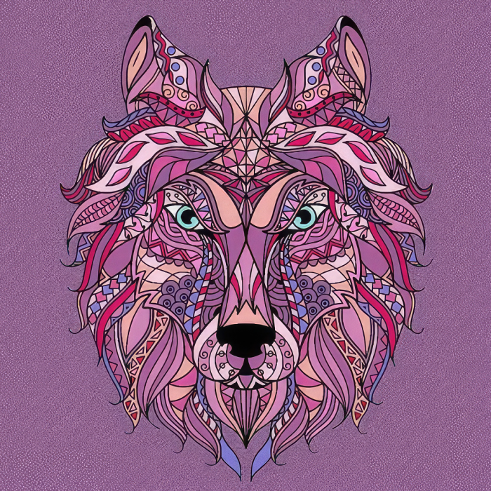 Живопис розпис картина за номерами-антистрес Strateg Яскравий вовк розміром 30х30 см  (JCEE36811)