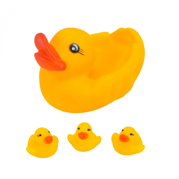 Дитяча іграшка пискавка качечка з каченятами (PL-725-04) у сітці 13*14*28см