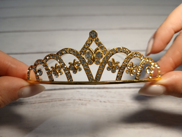 Діадема (тіара) корона колір золото (gold), матеріал метал (4683), відео в описі 