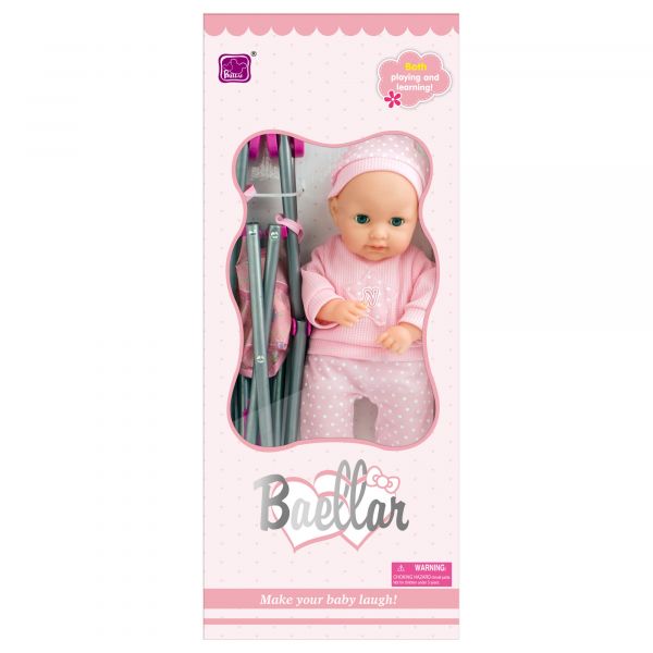 Дитяча іграшка лялька пупс з коляскою, розмір 35 см 15999 BAELLAR
