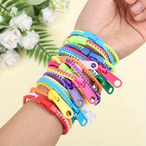 Стильна прикраса браслет зіппер однокольоровий, 1 замок, 18см (10 кольорів) 940188, відео в описі 