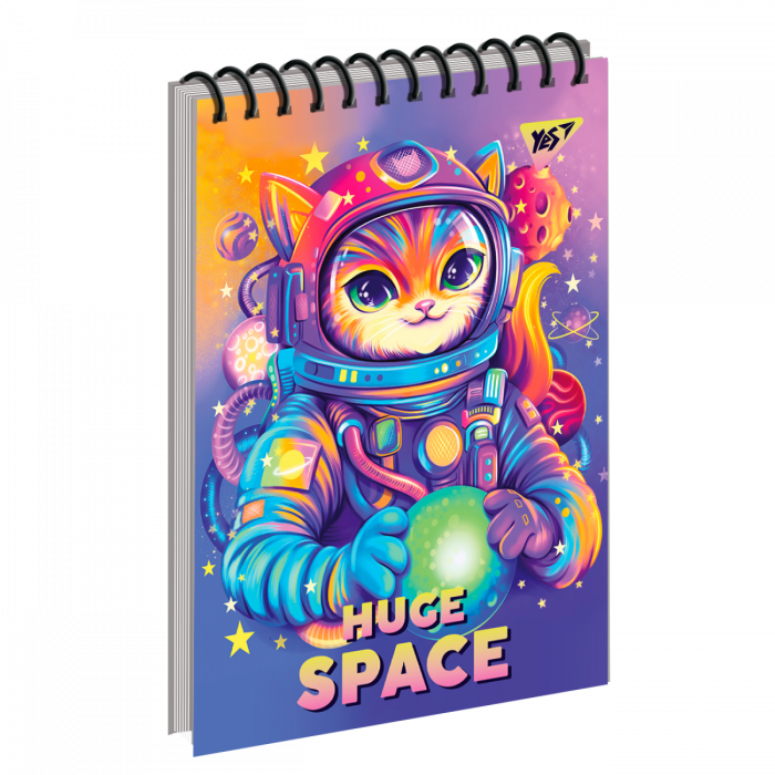 Зошит блокнот для записів YES А7/80 од.спіраль "Space animals" 151871