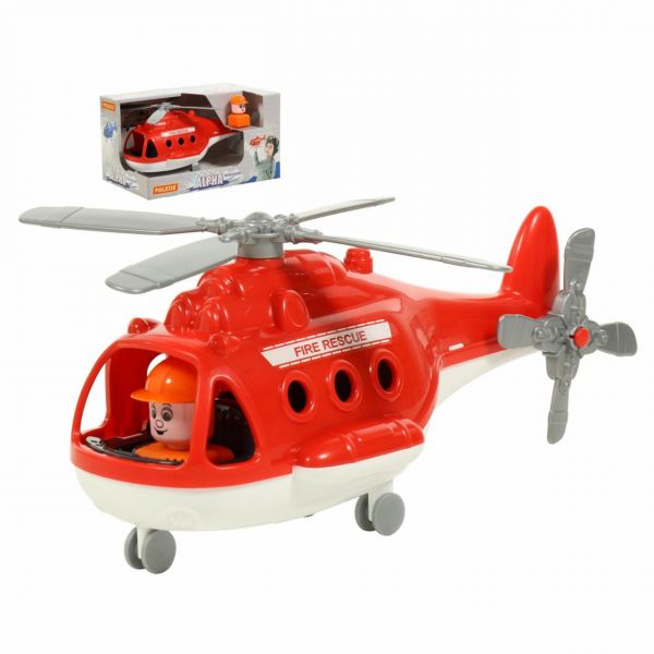 Дитяча іграшка гелікоптер вертоліт пожежний 68651 у коробці