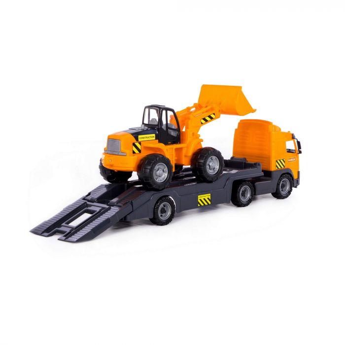 Дитяча іграшка автомобіль - трейлер та трактор - навантажувач Volvo 58423 Polesie (у лотку)