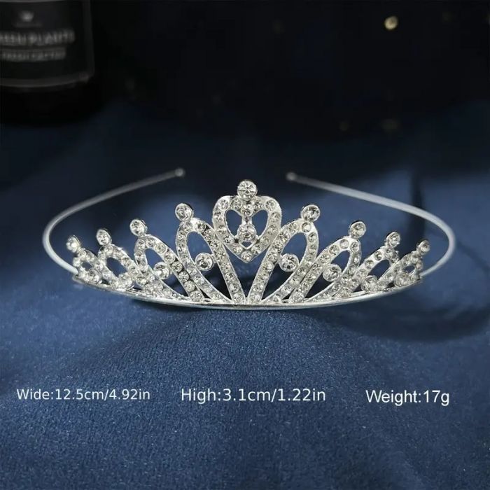 Діадема (тіара) у вигляді корони A-27 колір срібло , матеріал метал