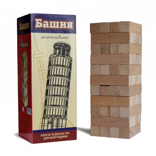 Настільна гра джанга Jenga дженга 44 бруска (башня дерев'яна) 20060 УМНЯШКА Настільна гра джанга Jenga дженга 44 бруска (башня дерев'яна) 20060 УМНЯШКА