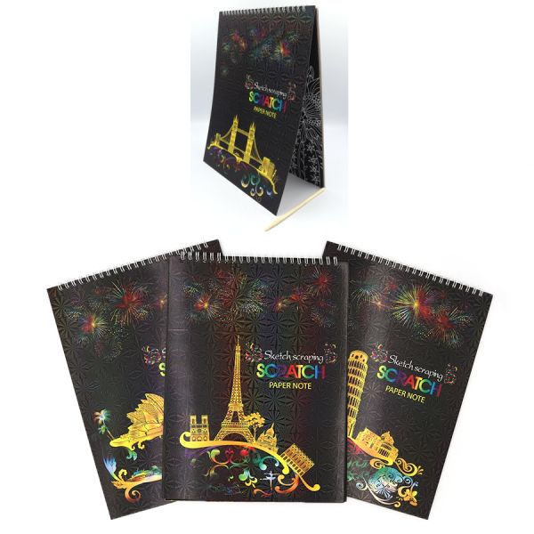 Скретчбук на спірали Europe P10,21*28CM, mix4 21-LS0017-WH (відео в описі)