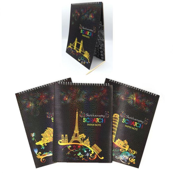 Скретчбук на спірали Europe P10,21*28CM, mix4 21-LS0017-WH (відео в описі)