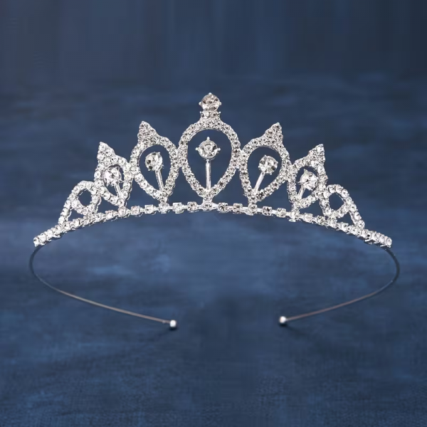 Діадема (тіара) корона колір срібло (silver), матеріал метал tiara 4596