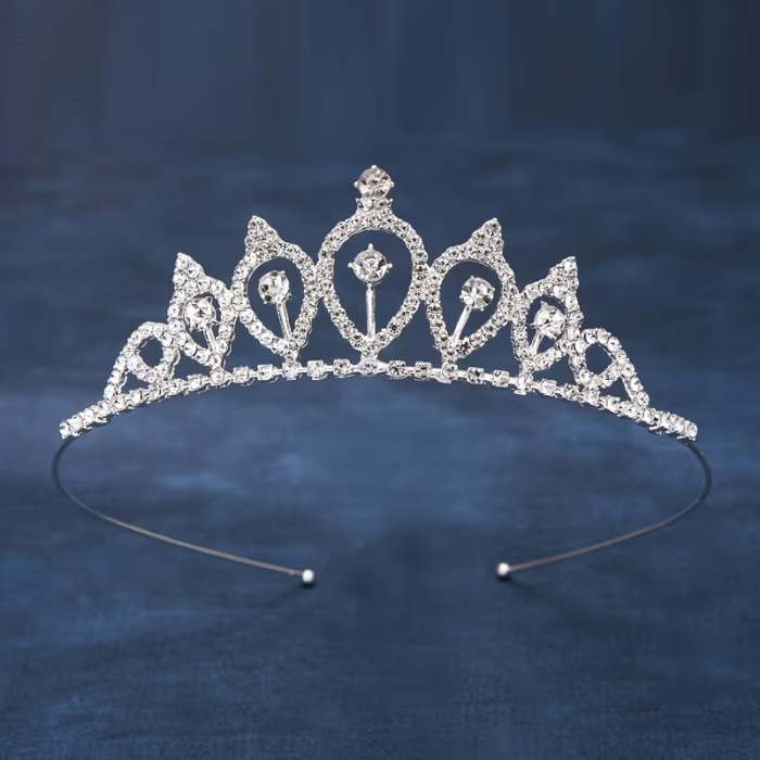 Діадема (тіара) корона колір срібло (silver), матеріал метал tiara 4596