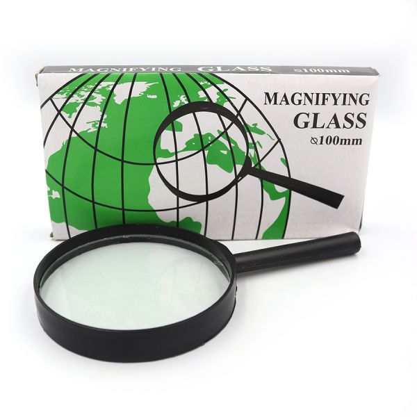 Лупа d-100мм, скляна лінза, пластикова оправа (100-YB) (YB19013-100) 7805-100G 